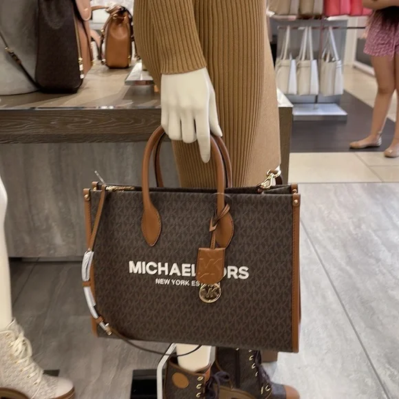 Michael Kors "Mirella" MD EW Tote Brown Shoulder Bag - 35F2G7ZT2B - Picture 13 of 16